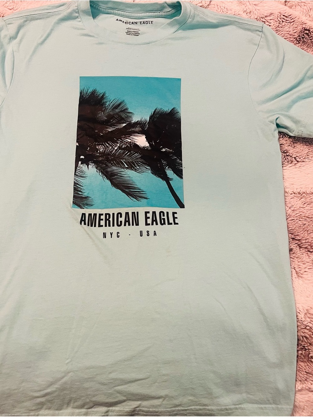 American Eagle Outfitters Mint Graphic Palm Tree Tee
